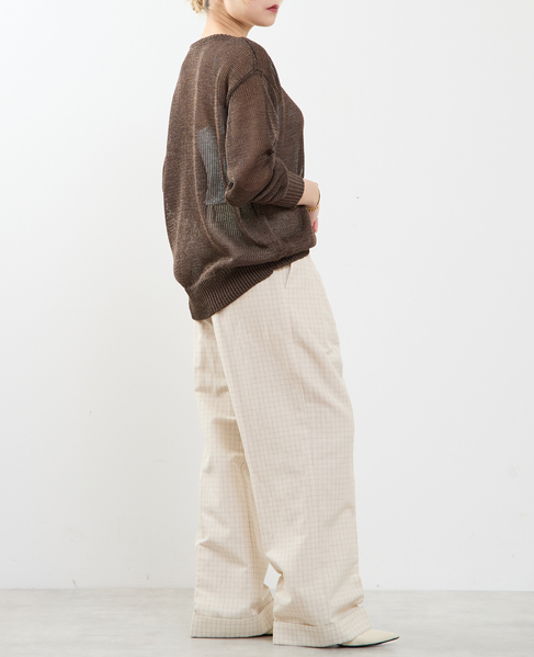 ストローヤーン シアーニットプルオーバー 詳細画像 ブラウン 5