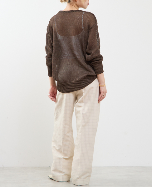 ストローヤーン シアーニットプルオーバー 詳細画像 ブラウン 6