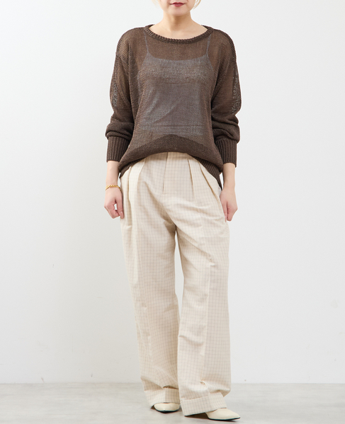 ストローヤーン シアーニットプルオーバー 詳細画像 ブラウン 7