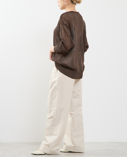ストローヤーン シアーニットプルオーバー 詳細画像 ブラウン 8