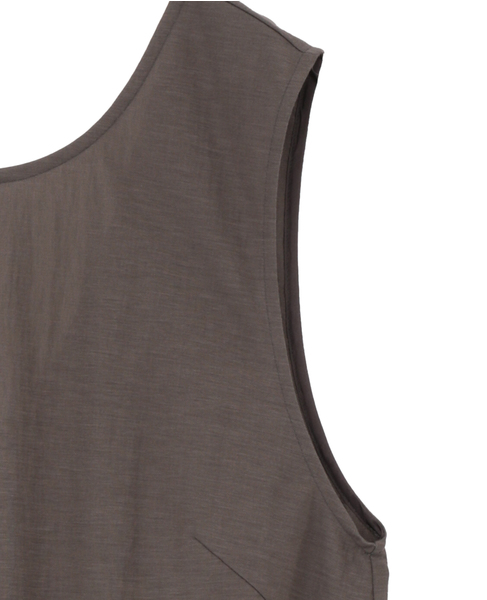 ストレートシルエットノースリーブワンピース 詳細画像 ブラウン 5