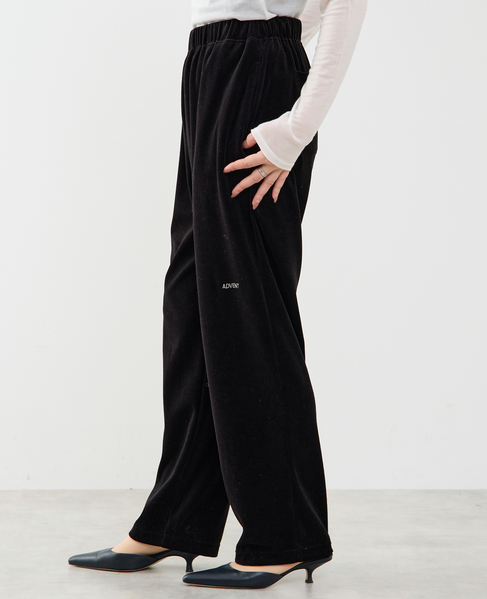【A_/エース】カットベロアパンツ 詳細画像 ブラック 2