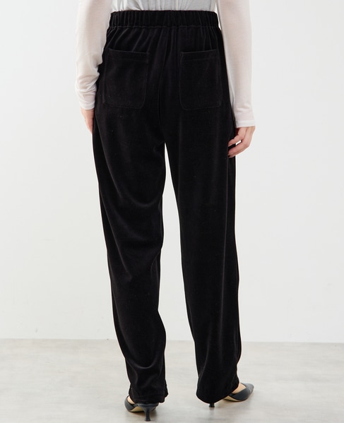 【A_/エース】カットベロアパンツ 詳細画像 ブラック 3
