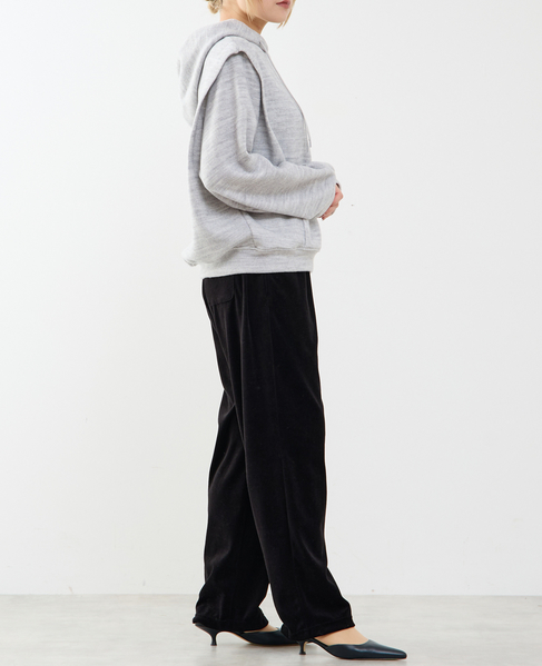 【A_/エース】カットベロアパンツ 詳細画像 ブラック 6