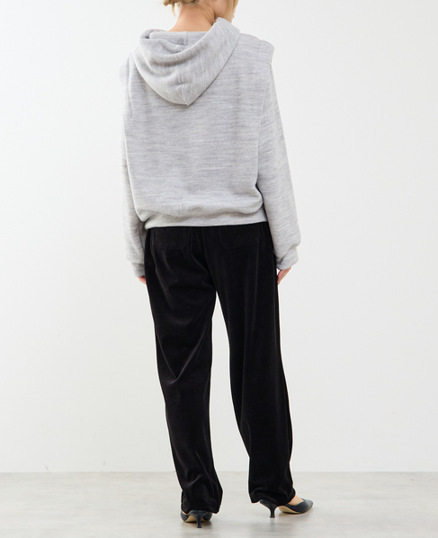 【A_/エース】カットベロアパンツ 詳細画像 ブラック 7