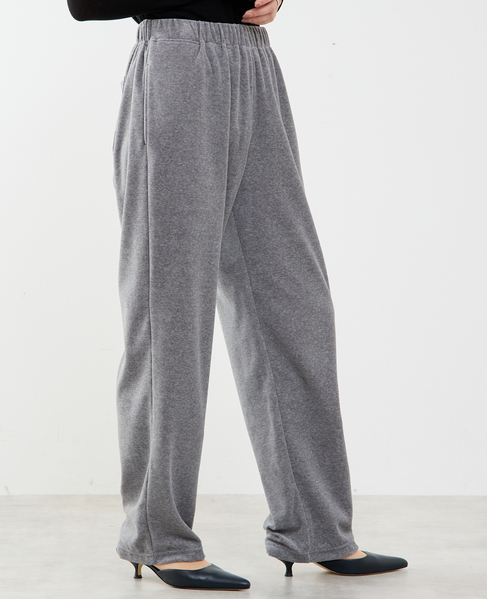 【A_/エース】カットベロアパンツ 詳細画像 杢グレー 3