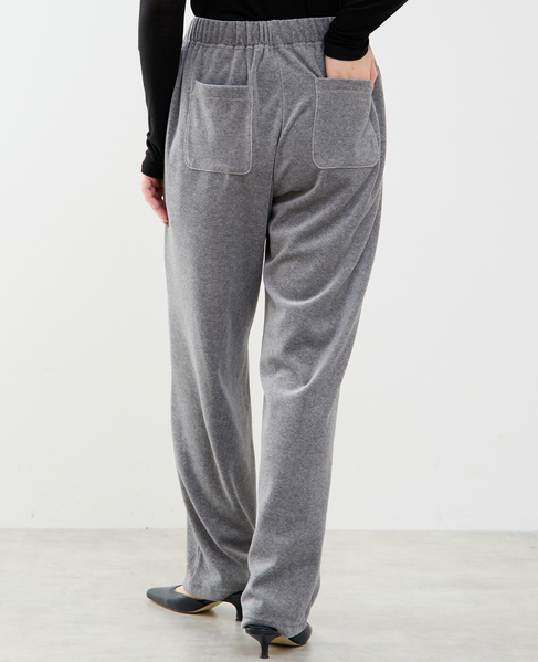 【A_/エース】カットベロアパンツ 詳細画像 杢グレー 4