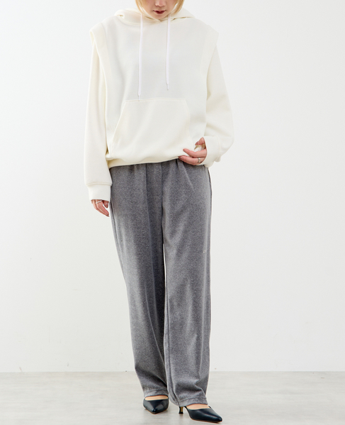 【A_/エース】カットベロアパンツ 詳細画像 杢グレー 5
