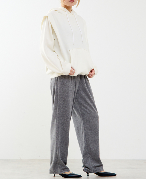【A_/エース】カットベロアパンツ 詳細画像 杢グレー 6