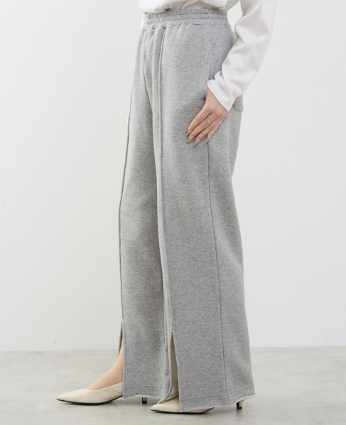 【A_/エース】裏毛スリットパンツ 詳細画像 杢グレー 2