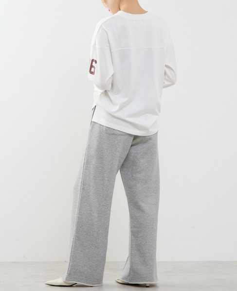 【A_/エース】裏毛スリットパンツ 詳細画像 杢グレー 6