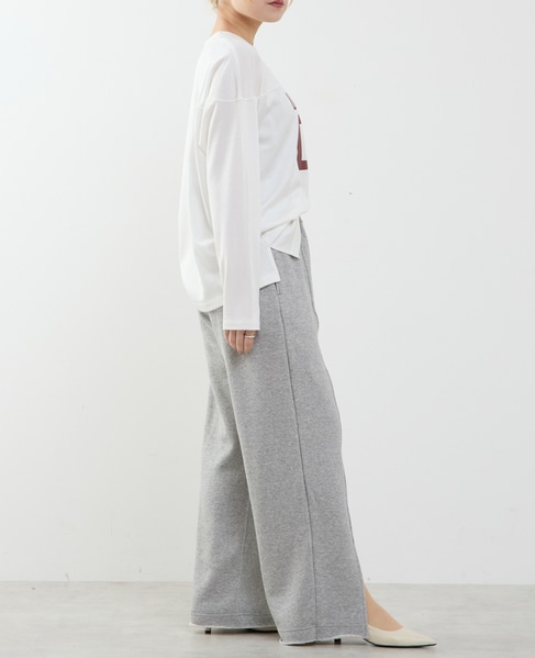 【A_/エース】裏毛スリットパンツ 詳細画像 杢グレー 7