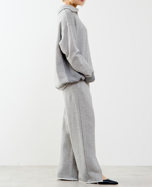 【A_/エース】裏毛スリットパンツ 詳細画像 杢グレー 9