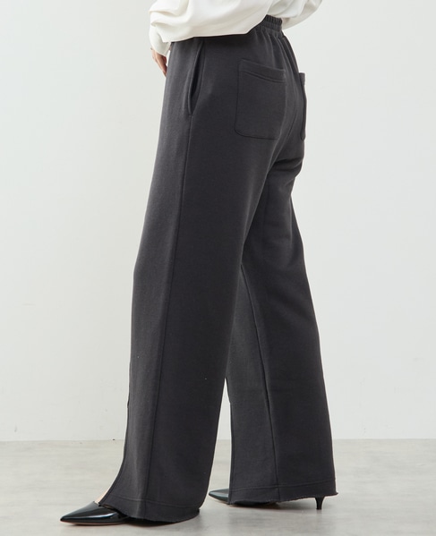 【A_/エース】裏毛スリットパンツ 詳細画像 ブラック 2