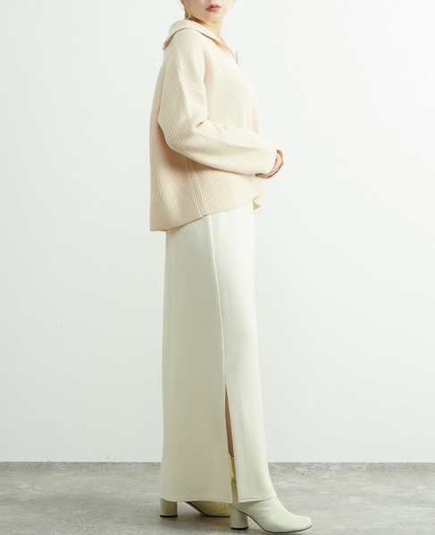 圧縮ウールスムースIラインスカート 詳細画像 オフホワイト 11