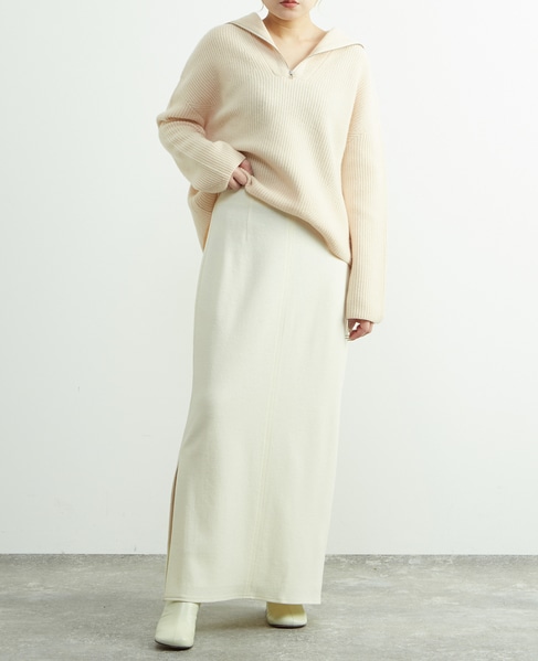 圧縮ウールスムースIラインスカート 詳細画像 オフホワイト 4