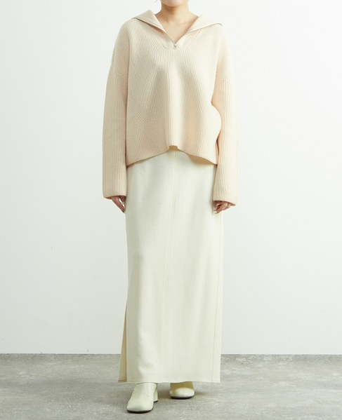 圧縮ウールスムースIラインスカート 詳細画像 オフホワイト 5