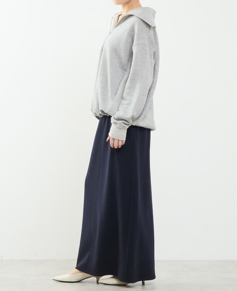 圧縮ウールスムースIラインスカート 詳細画像 ネイビー 7