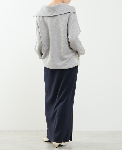 圧縮ウールスムースIラインスカート 詳細画像 ネイビー 9