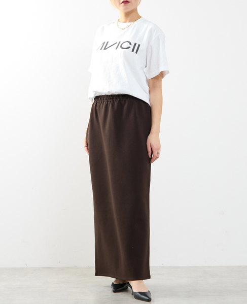 コットンエアータイトスカート 詳細画像 ダークブラウン 4