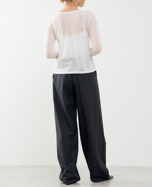 カシミヤシルク混ボートネックシアープルオーバー 詳細画像 ホワイト 10