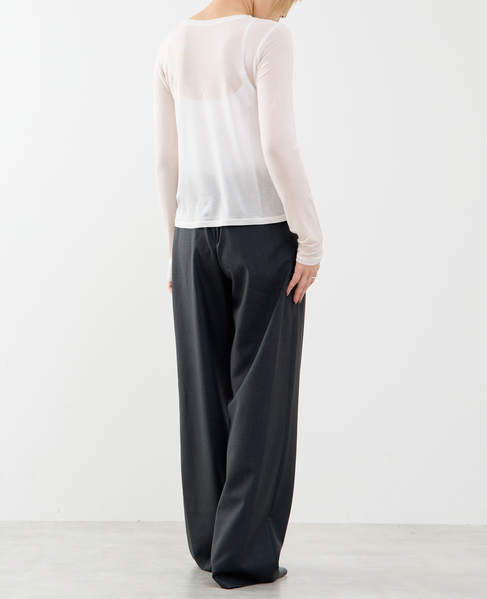 カシミヤシルク混ボートネックシアープルオーバー 詳細画像 ホワイト 11