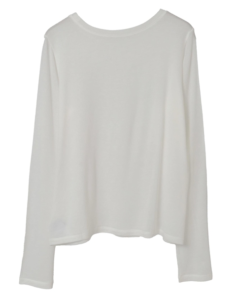 カシミヤシルク混ボートネックシアープルオーバー 詳細画像 ホワイト 14