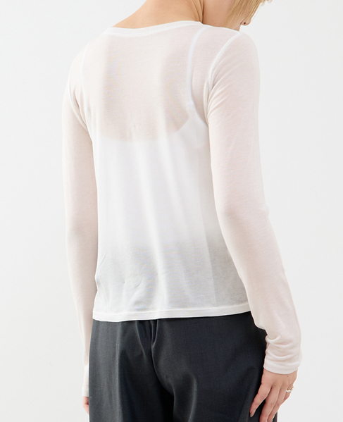 カシミヤシルク混ボートネックシアープルオーバー 詳細画像 ホワイト 3