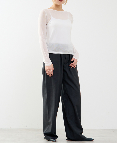 カシミヤシルク混ボートネックシアープルオーバー 詳細画像 ホワイト 8