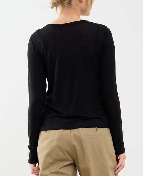 カシミヤシルク混ボートネックシアープルオーバー 詳細画像 ブラック 3