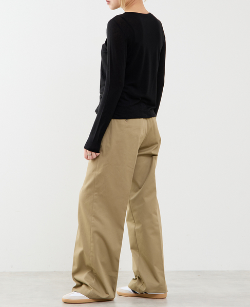 カシミヤシルク混ボートネックシアープルオーバー 詳細画像 ブラック 5