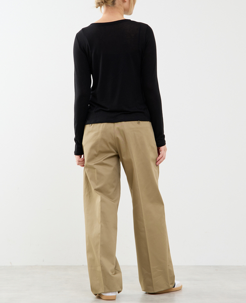 カシミヤシルク混ボートネックシアープルオーバー 詳細画像 ブラック 6