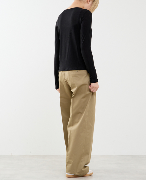 カシミヤシルク混ボートネックシアープルオーバー 詳細画像 ブラック 7