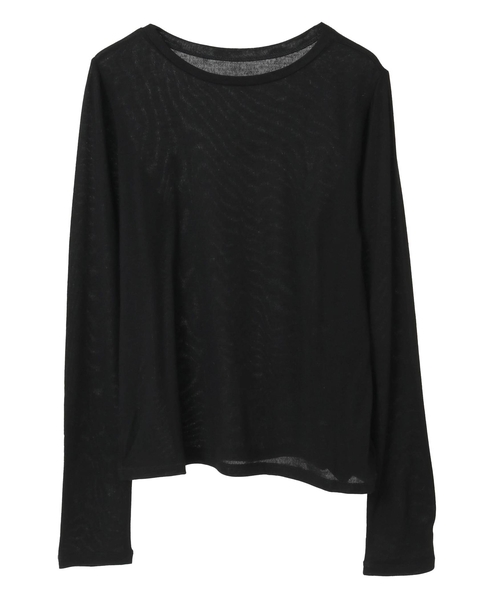 カシミヤシルク混ボートネックシアープルオーバー 詳細画像 ブラック 9