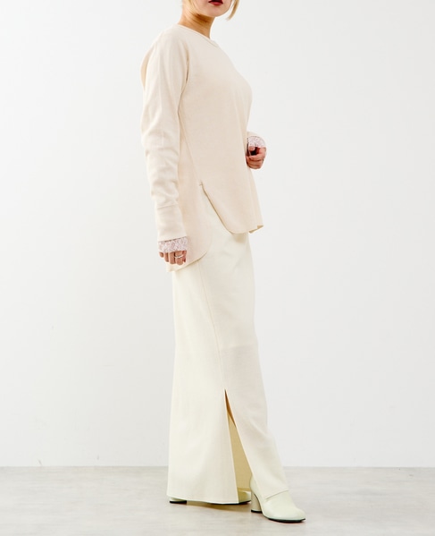 【A_/エース】バックツイストデザインクルーネックカットソー 詳細画像 オフホワイト 10