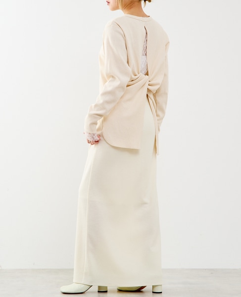 【A_/エース】バックツイストデザインクルーネックカットソー 詳細画像 オフホワイト 7