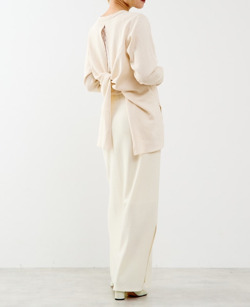 【A_/エース】バックツイストデザインクルーネックカットソー 詳細画像 オフホワイト 9