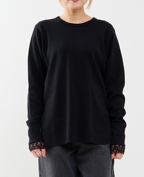 【A_/エース】バックツイストデザインクルーネックカットソー 詳細画像 ブラック 3