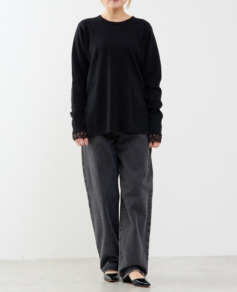 【A_/エース】バックツイストデザインクルーネックカットソー 詳細画像 ブラック 4