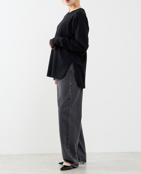 【A_/エース】バックツイストデザインクルーネックカットソー 詳細画像 ブラック 8