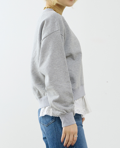 サテンドッキングスウェット 詳細画像 トップグレー 2