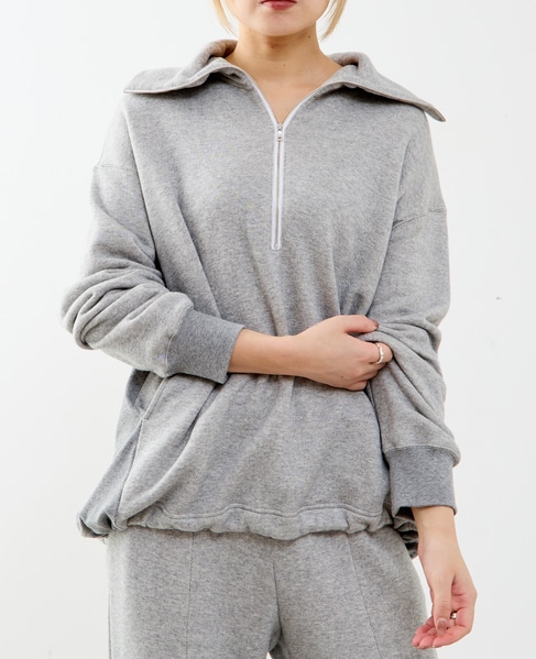 【A_/エース】ハーフジッププルオーバー 詳細画像 杢グレー 1