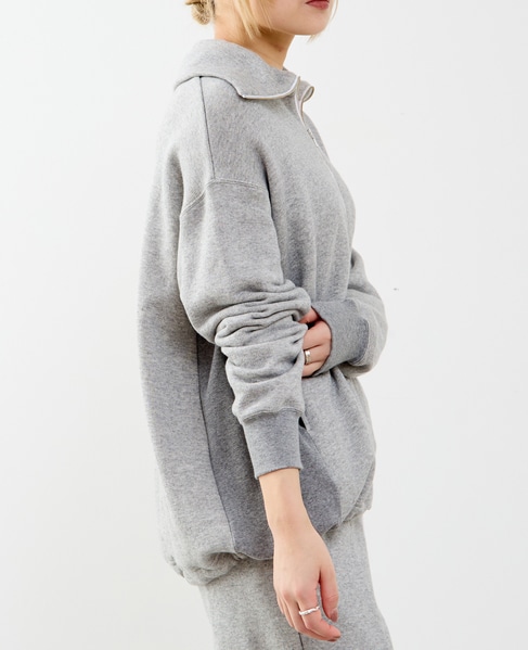 【A_/エース】ハーフジッププルオーバー 詳細画像 杢グレー 2