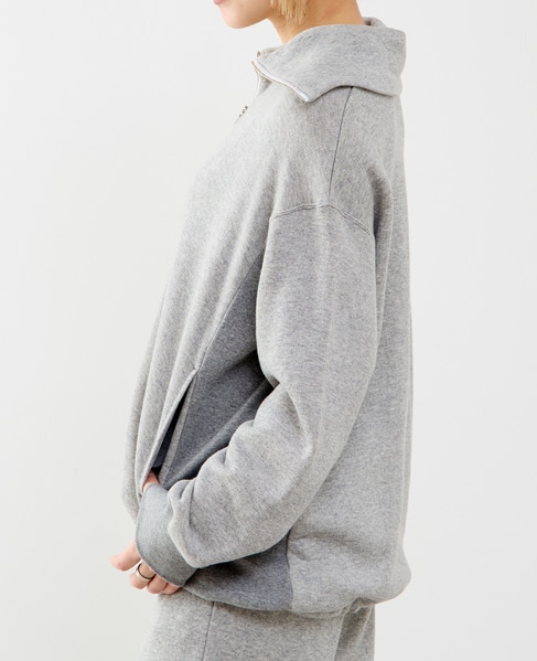 【A_/エース】ハーフジッププルオーバー 詳細画像 杢グレー 3