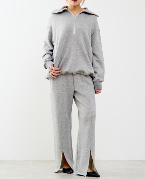 【A_/エース】ハーフジッププルオーバー 詳細画像 杢グレー 5