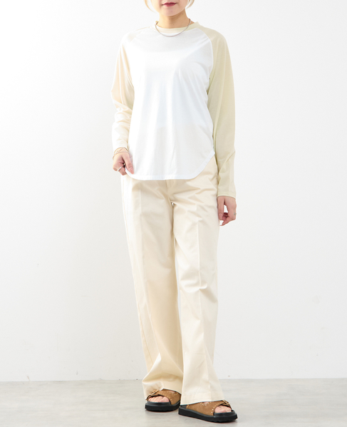 【A_/エース】カーブヘムベースボールTシャツ 詳細画像 オフホワイト 4