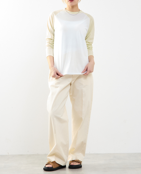 【A_/エース】カーブヘムベースボールTシャツ 詳細画像 オフホワイト 8