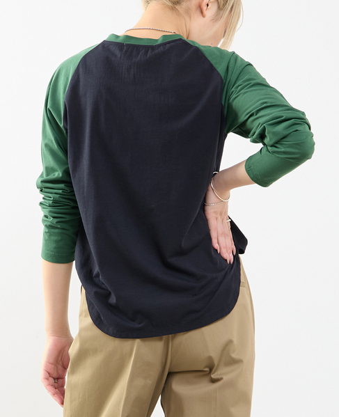 【A_/エース】カーブヘムベースボールTシャツ 詳細画像 ネイビー 3