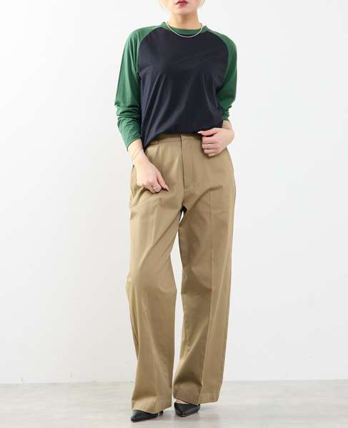 【A_/エース】カーブヘムベースボールTシャツ 詳細画像 ネイビー 4