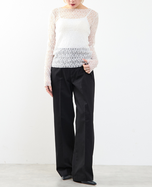 【A_/エース】ストレッチレースプルオーバー 詳細画像 オフホワイト 4